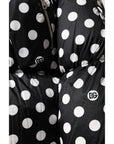 Dolce & Gabbana Black White Polka Dot Full Zip Puffer Jacket