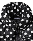 Dolce & Gabbana Black White Polka Dot Full Zip Puffer Jacket