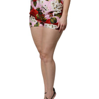 Dolce & Gabbana Pink Floral Print High Waist Hotpants Short