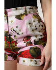 Dolce & Gabbana Pink Floral Print High Waist Hotpants Short