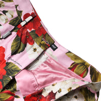 Dolce & Gabbana Pink Floral Print High Waist Hotpants Short