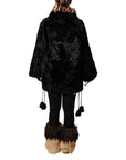 Dolce & Gabbana Black Lamb Fur Short Women Coat Jacket