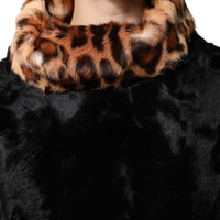 Dolce & Gabbana Black Lamb Fur Short Women Coat Jacket