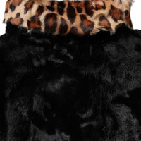 Dolce & Gabbana Black Lamb Fur Short Women Coat Jacket