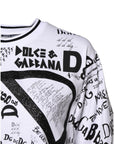 Dolce & Gabbana White Graffiti Print Cotton Crew Neck T-shirt