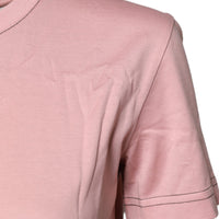 Dolce & Gabbana Pink Logo Print Cotton Crew Neck T-shirt