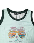 Dolce & Gabbana Light Green Graphic Print Sleeveless Tank T-shirt