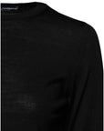 Dolce & Gabbana Black Wool Knit Crew Neck Pullover Sweater