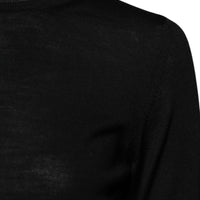 Dolce & Gabbana Black Wool Knit Crew Neck Pullover Sweater