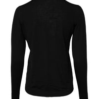 Dolce & Gabbana Black Wool Knit Crew Neck Pullover Sweater