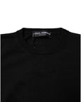 Dolce & Gabbana Black Wool Knit Crew Neck Pullover Sweater
