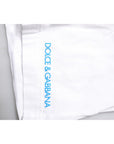 Dolce & Gabbana White Graphic Print Cotton Crew Neck T-shirt