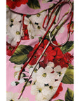 Dolce & Gabbana Pink Floral Silk Short Sleeves Blouse Top