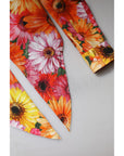 Dolce & Gabbana Multicolor Floral Cotton Cropped Blouse Top