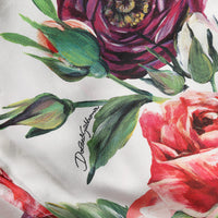 Dolce & Gabbana White Floral Silk Lounge Sleepwear Blouse Top