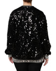 Dolce & Gabbana Black DG Queen Sequin Pullover Sweater