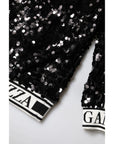 Dolce & Gabbana Black DG Queen Sequin Pullover Sweater