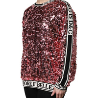 Dolce & Gabbana Pink DG Queen Sequin Pullover Sweater