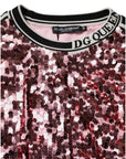 Dolce & Gabbana Pink DG Queen Sequin Pullover Sweater