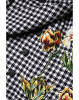 Dolce & Gabbana Black White Monochrome Patterned Floral Cape Jacket
