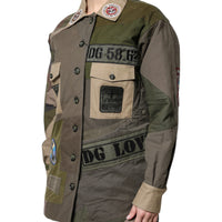 Dolce & Gabbana Military Green Cotton Button Down Jacket