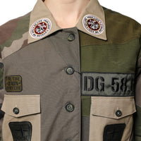 Dolce & Gabbana Military Green Cotton Button Down Jacket