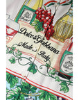 Dolce & Gabbana Multicolor Short Sleeve Silk Food Shirt Top