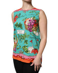 Dolce & Gabbana Multicolor Floral Silk Sleeveless Tank Top