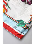 Dolce & Gabbana White Vegetable Print Sweetheart Cropped Top