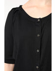 Dolce & Gabbana Black Button Down Short Sleeve Blouse Top
