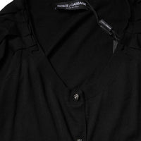 Dolce & Gabbana Black Button Down Short Sleeve Blouse Top