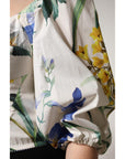 Dolce & Gabbana White Floral Puff Sleeves Crop Blouse Top