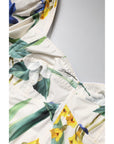 Dolce & Gabbana White Floral Puff Sleeves Crop Blouse Top