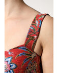 Dolce & Gabbana Red Floral Brocade Cropped Bustier Corset Top