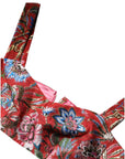 Dolce & Gabbana Red Floral Brocade Cropped Bustier Corset Top