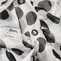 Dolce & Gabbana White Black Polka Dot Cotton Sleeveless Top