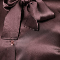 Dolce & Gabbana Brown Ascot Collar Long Sleeve Blouse Top