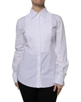 Dolce & Gabbana White Cotton Dress Collared Dress Shirt Top