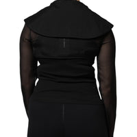Dolce & Gabbana Black Silk Sheer Long Sleeves Blouse Top