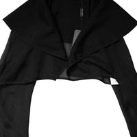Dolce & Gabbana Black Silk Sheer Long Sleeves Blouse Top