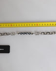 Dolce & Gabbana Silver Tone Chain Lobster Clasp Logo Gray Pearls Bracelet