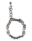 Dolce & Gabbana Silver Tone Chain Lobster Clasp Logo Gray Pearls Bracelet