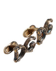 Dolce & Gabbana Gold Tone 925 Sterling Silver DG Logo Accessory Cufflink