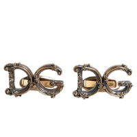Dolce & Gabbana Gold Tone 925 Sterling Silver DG Logo Accessory Cufflink
