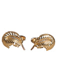 Dolce & Gabbana Gold 925 Sterling Silver Crystal Leaf Accessory Cufflink