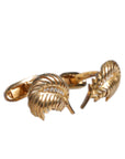 Dolce & Gabbana Gold 925 Sterling Silver Crystal Leaf Accessory Cufflink
