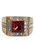 Dolce & Gabbana Gold Tone Sterling Silver 925 Crystals Ring