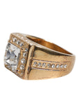 Dolce & Gabbana Gold Tone Sterling Silver 925 Crystals Ring