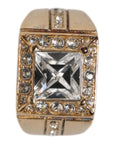 Dolce & Gabbana Gold Tone Sterling Silver 925 Crystals Ring