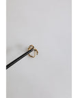 Dolce & Gabbana Gold Tone Engraved Logo Clear Crystals Adjustable Ring